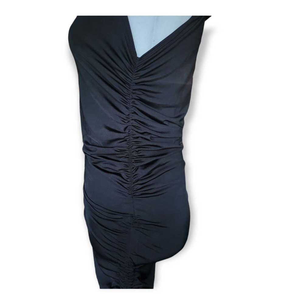 NEW Pretty‎ Little Thing Ruched Bodycon High Neck Mini Dress Size 6 Black - Picture 6 of 9